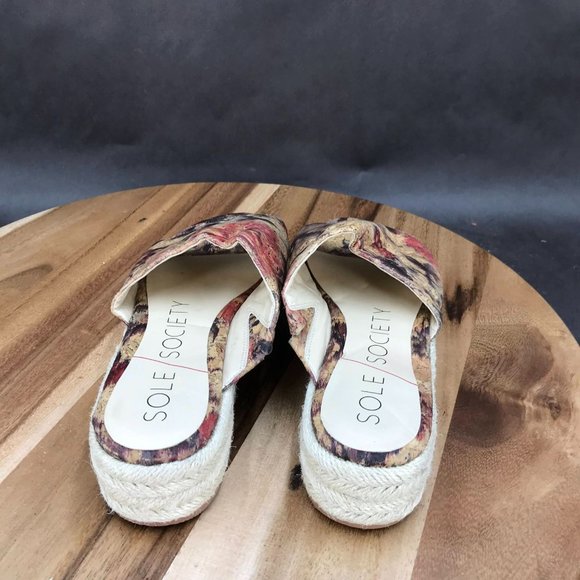 Sole Society Multicolor Twist Bow Espadrilles Mules Closed Toe Sandals Womens 6 - Picture 4 of 7